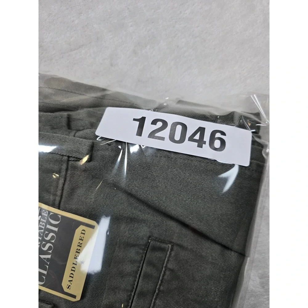 Saddlebred Chino Shorts Mens 40 Olive Green Cotton Classic Fit Cell‎ Pocket NEW